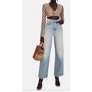 MOTHER Superior Tunnel Vision Sneak Straight Jeans High Waisted High Rise 29